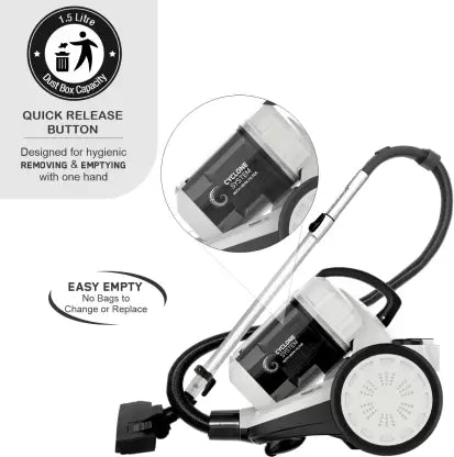 Inalsa Zeus Bagless Dry Vacuum Cleaner (White, Grey) Inalsa Zeus Bagless Dry Vacuum Cleaner (White, Grey)